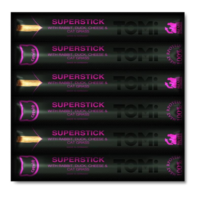 TOMi Sticks Лакомство для кошек КРОЛИК, УТКА, СЫР и КОШАЧЬЯ ТРАВА 30 г (179765)